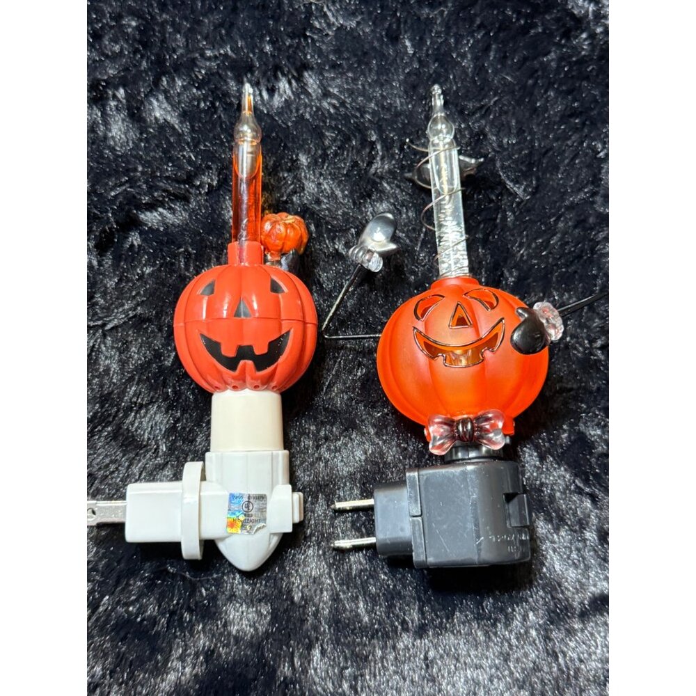 Vintage Halloween Northlight Jack-O-Lantern Bubble Night Lights - Set Of 2